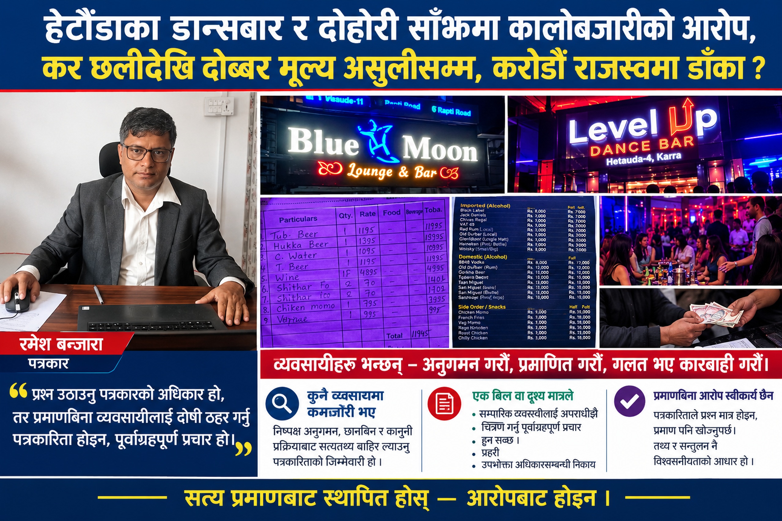 प्रमाणबिना आरोप लगाउने पत्रकारितामाथि प्रश्न, तथ्य र प्रमाण खोज्न व्यवसायीको आग्रह