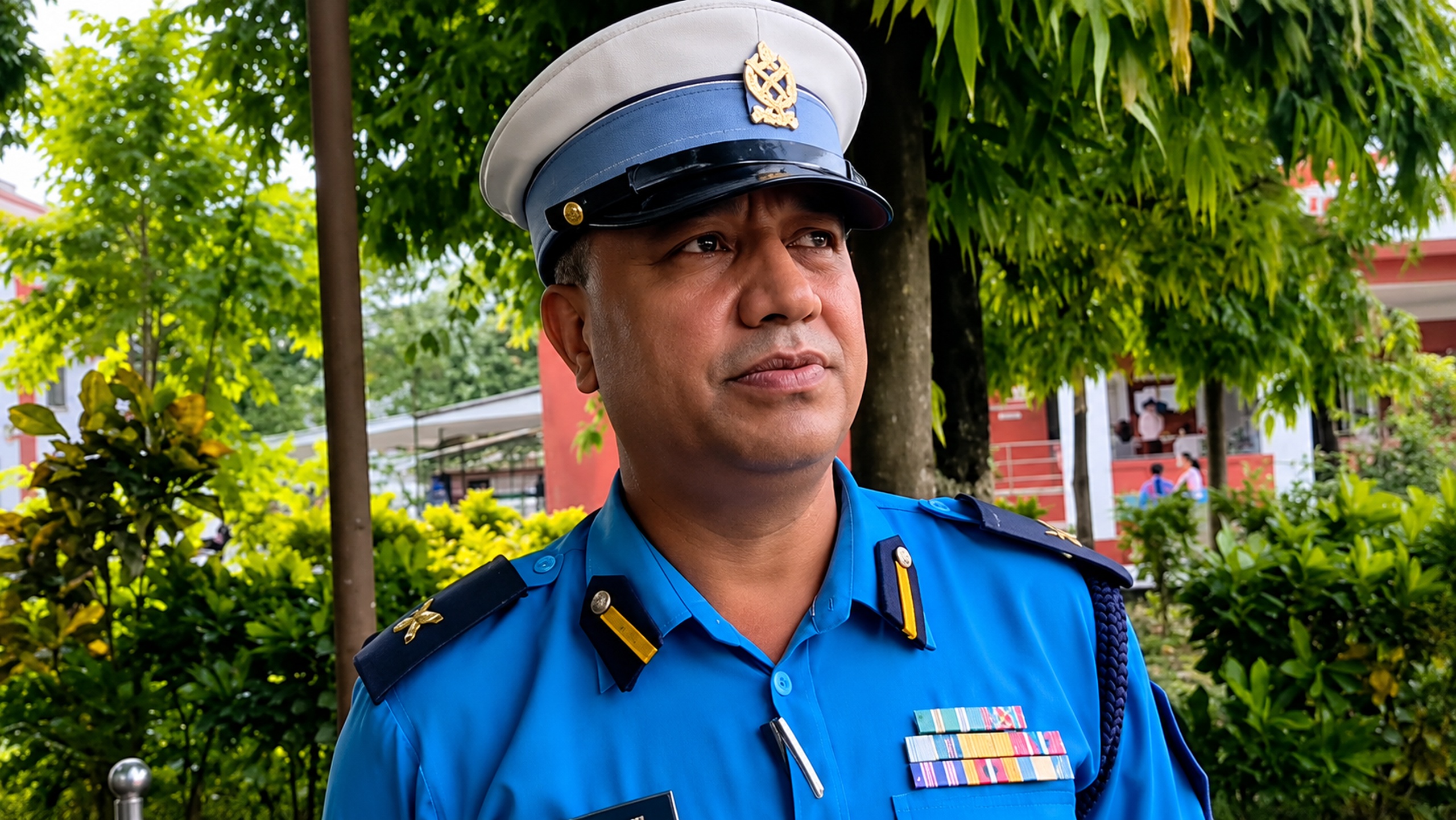 मैदानमै खटिएर ट्राफिक व्यवस्थापन चुस्त बनाउँदै प्रहरी निरीक्षक रमेश विष्ट